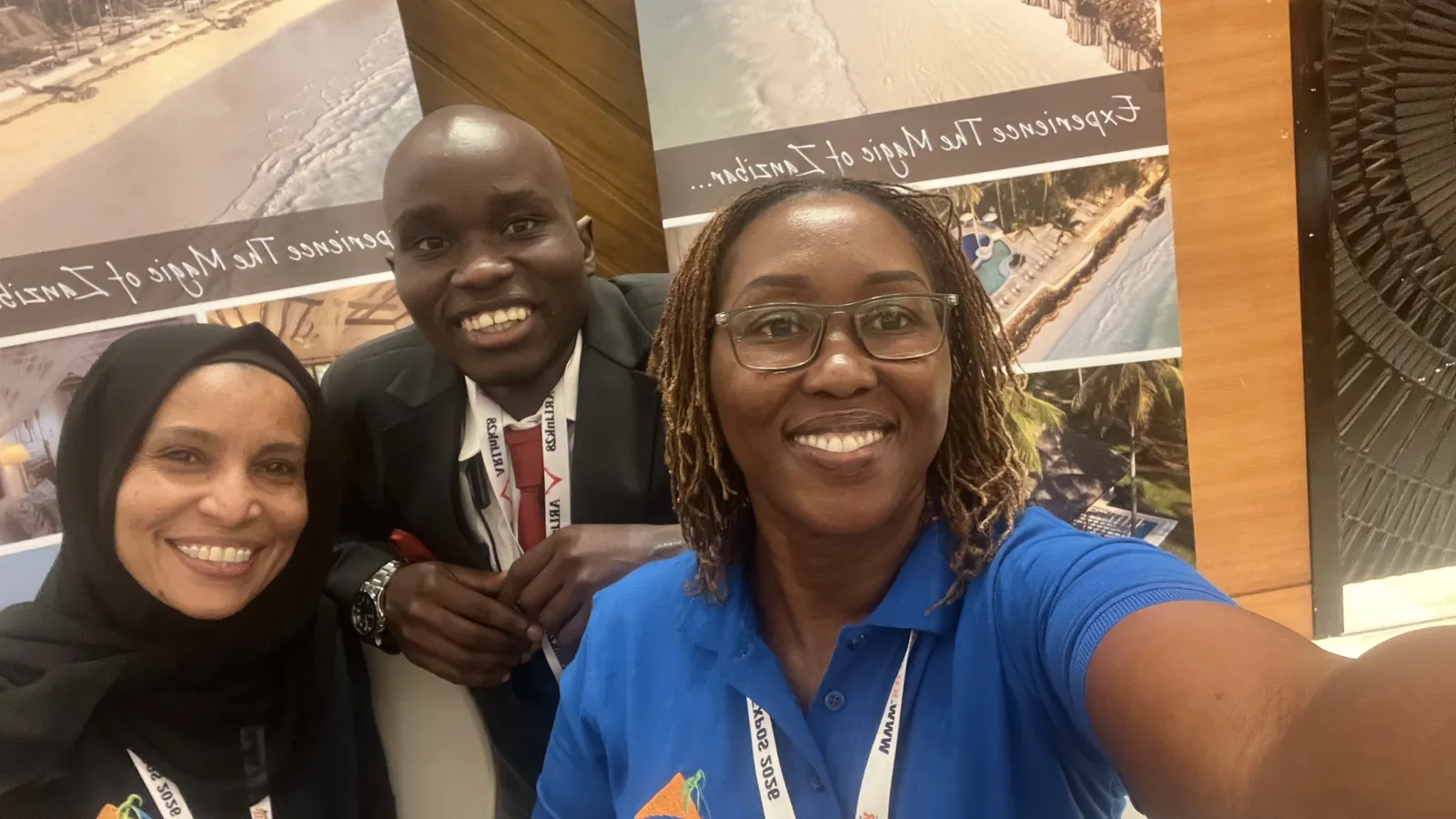 Three members of the ARLink28 team at the Spotlight on Africa and Indian Ocean Islands TravelExpo